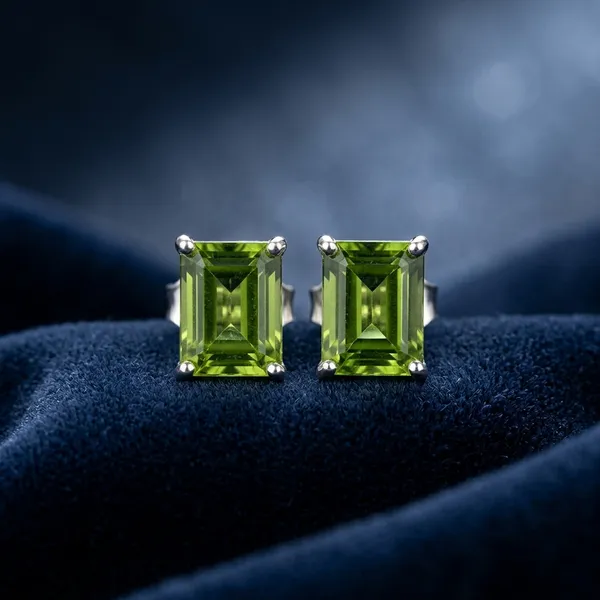 925_Silver_Jewellery_Green_Peridot_Stud_Earrings_For_Women