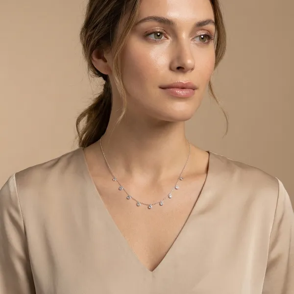 925_Silver_Jewellery_Blue_Topaz_Silver_Chain_Drop_Necklace_For_Women