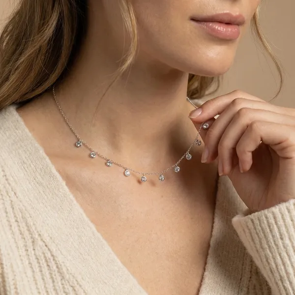 925_Silver_Jewellery_Blue_Topaz_Silver_Chain_Drop_Necklace_For_Women