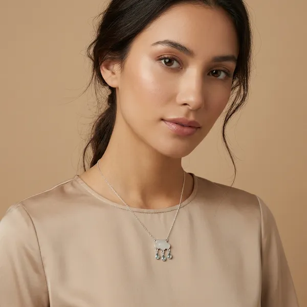 925_Silver_Jewellery_Silver_Cloud_Raindrop_Pendant_Necklace_For_Women