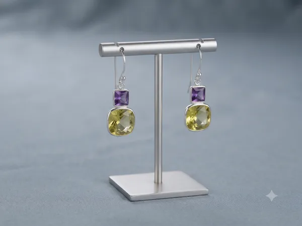 925_Silver_Jewellery_Amethyst_and_Green_Amethyst_earings