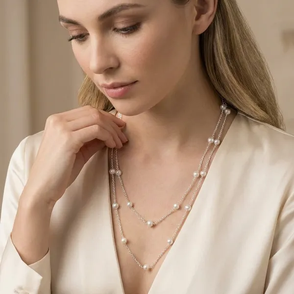 925_Silver_Jewellery_White_Pearl_Silver_Long_Chain_Necklace_For_Women