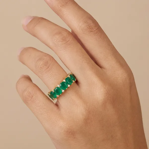 925_Silver_Jewellery_Green_Onyx_Seven_Stone_Gemstone_Ring_For_Women