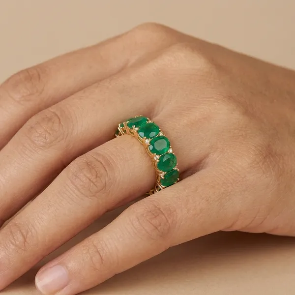 925_Silver_Jewellery_Green_Onyx_Seven_Stone_Gemstone_Ring_For_Women