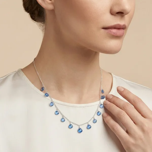 925_Silver_Jewellery_Blue_Kyanite_Silver_Chain_Teardrop_Charm_Necklace_For_Women