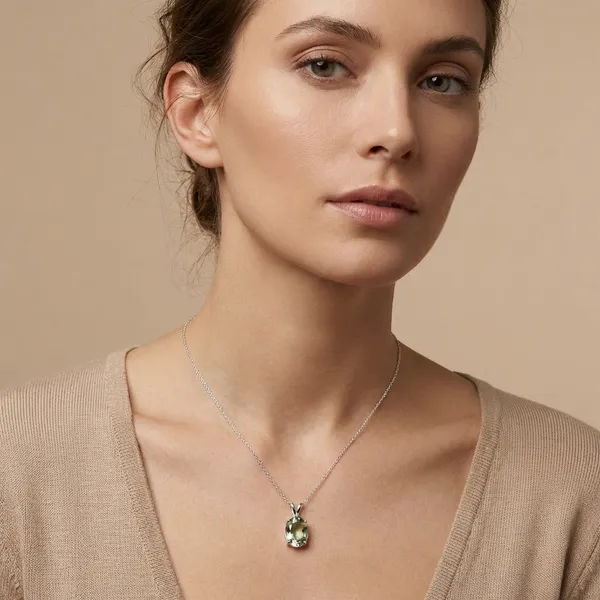 925_Silver_Jewellery_Green_Amethyst_Oval_Pendant_For_Women