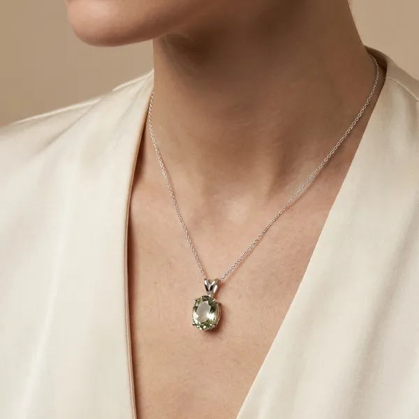 925_Silver_Jewellery_Green_Amethyst_Oval_Pendant_For_Women