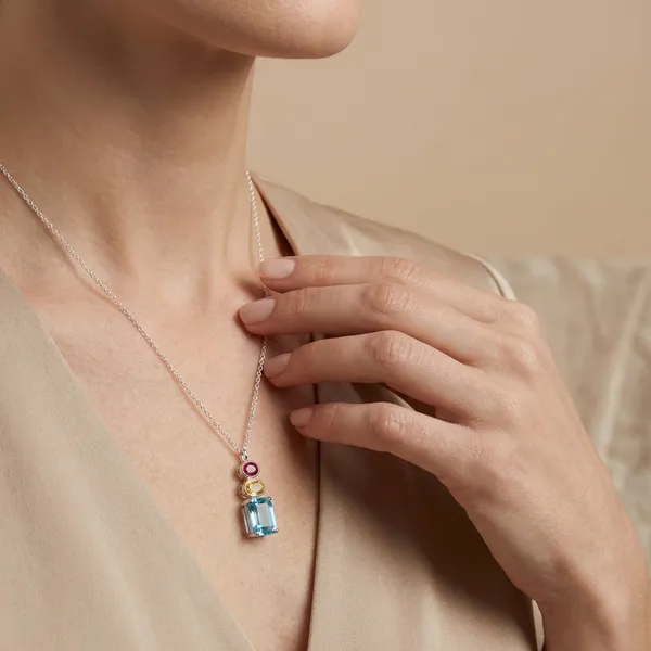 925_Silver_Jewellery_Blue_Topaz_Ruby_Multi_Stone_Pendant_Necklace_For_Women