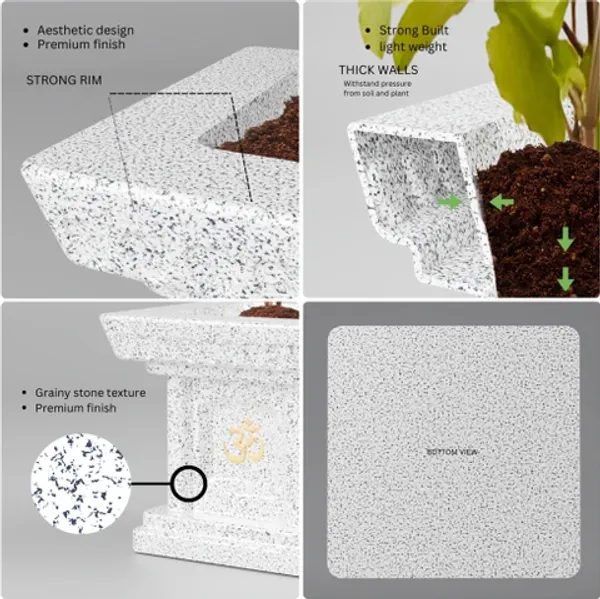 White_Polymer_Plastic_Planter_For_Home_Decor,Plantation_And_Decorative_Item