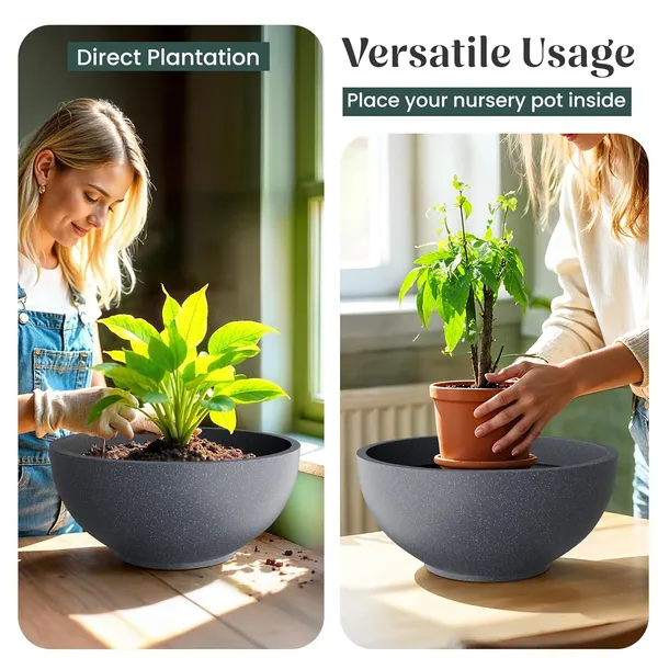 Grey_Polymer_Plastic_Planter_For_Home_Decor,Plantation_And_Decorative_Item