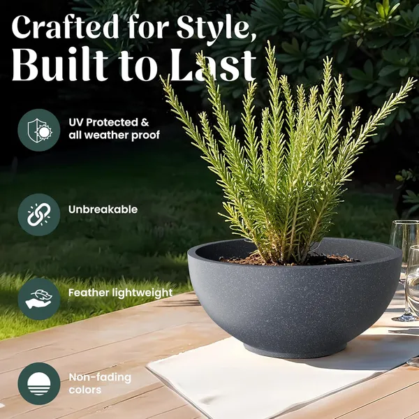 Grey_Polymer_Plastic_Planter_For_Home_Decor,Plantation_And_Decorative_Item