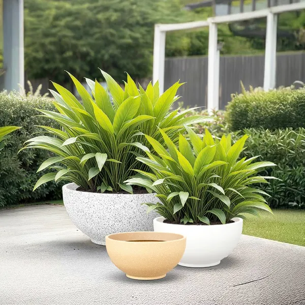 Grey_Polymer_Plastic_Planter_For_Home_Decor,Plantation_And_Decorative_Item