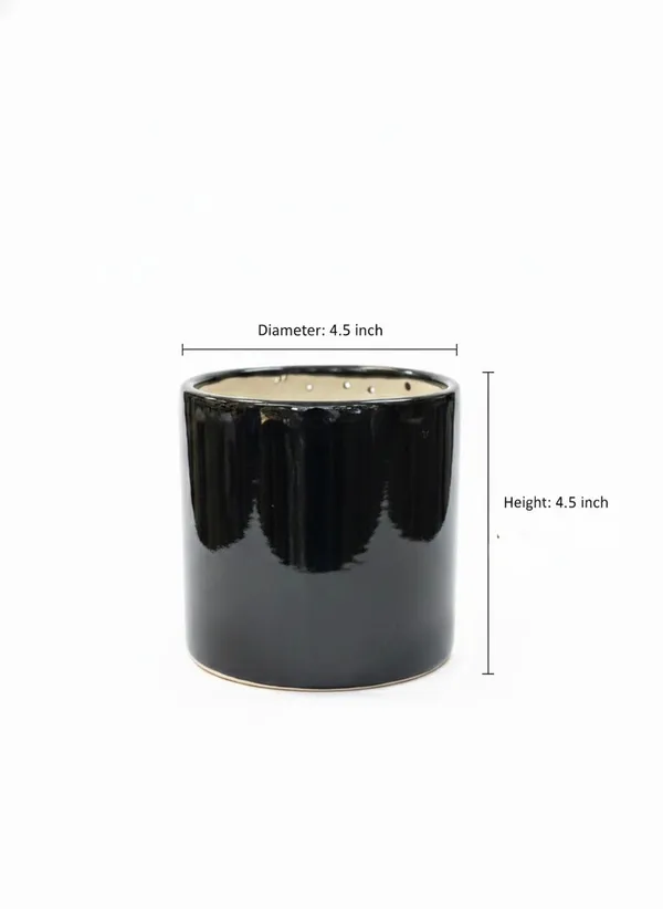 Black_Ceramic_Planter_For_Home_Decor,Plantation_And_Decorative_Item