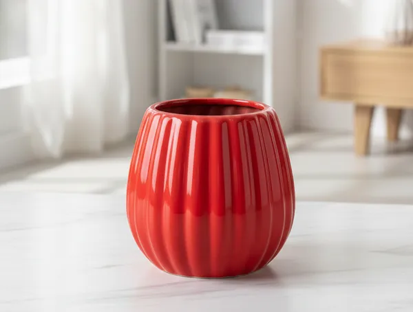 Red_Ceramic_Planter_For_Home_Decor,Plantation_And_Decorative_Item
