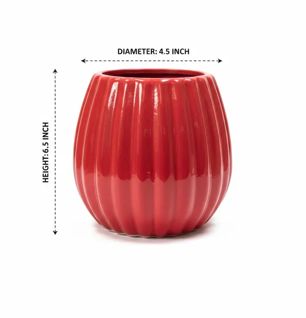 Red_Ceramic_Planter_For_Home_Decor,Plantation_And_Decorative_Item