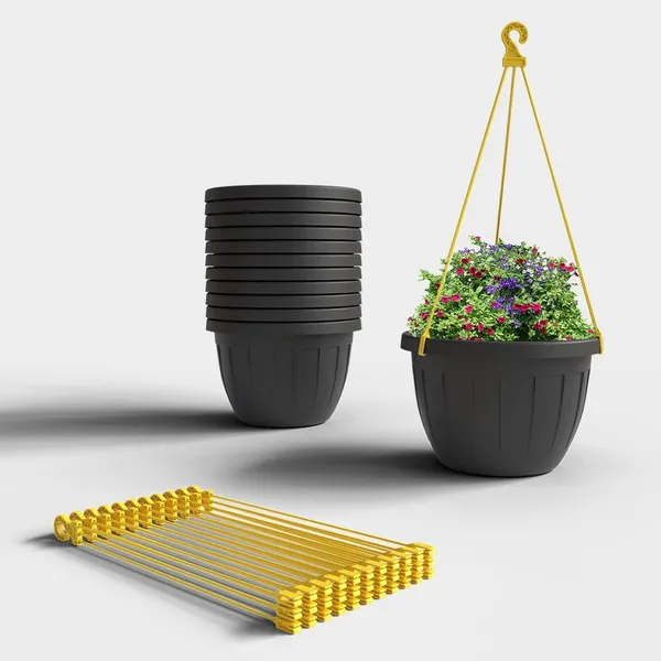 Black__Uv-Protected_Plastic_Planter_For_Home_Decor,Plantation_And_Decorative_Item_Pack_Of_3