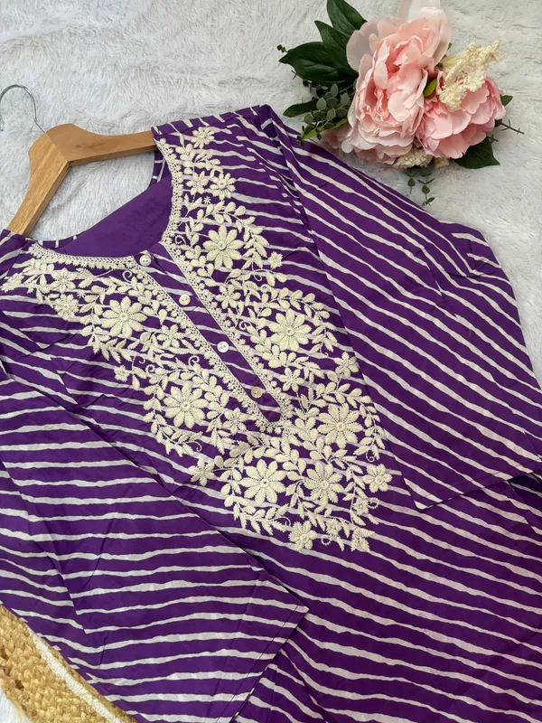 Purple_Cotton_Striped_Kurta_Set_With_White_Embroidery_And_Palazzo_Pants_For_Women
