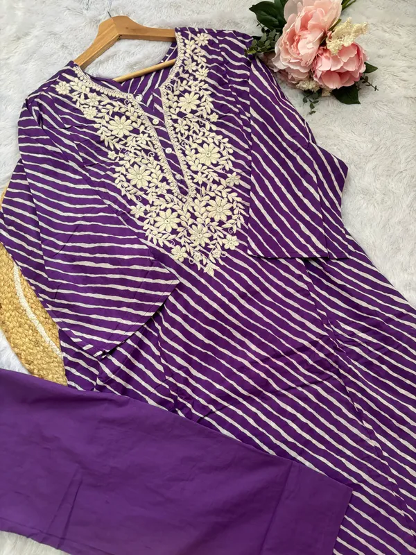 Purple_Cotton_Striped_Kurta_Set_With_White_Embroidery_And_Palazzo_Pants_For_Women