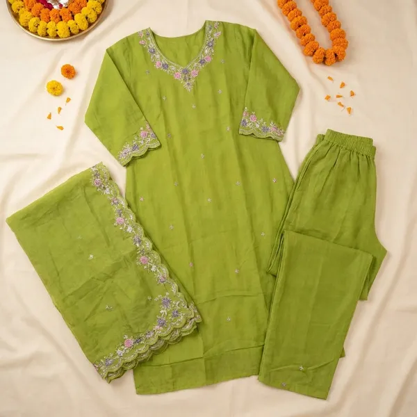 Parrot_green_premium_roman_silk_handwork_suit_