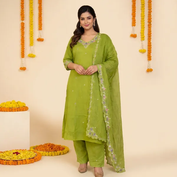 Parrot_green_premium_roman_silk_handwork_suit_