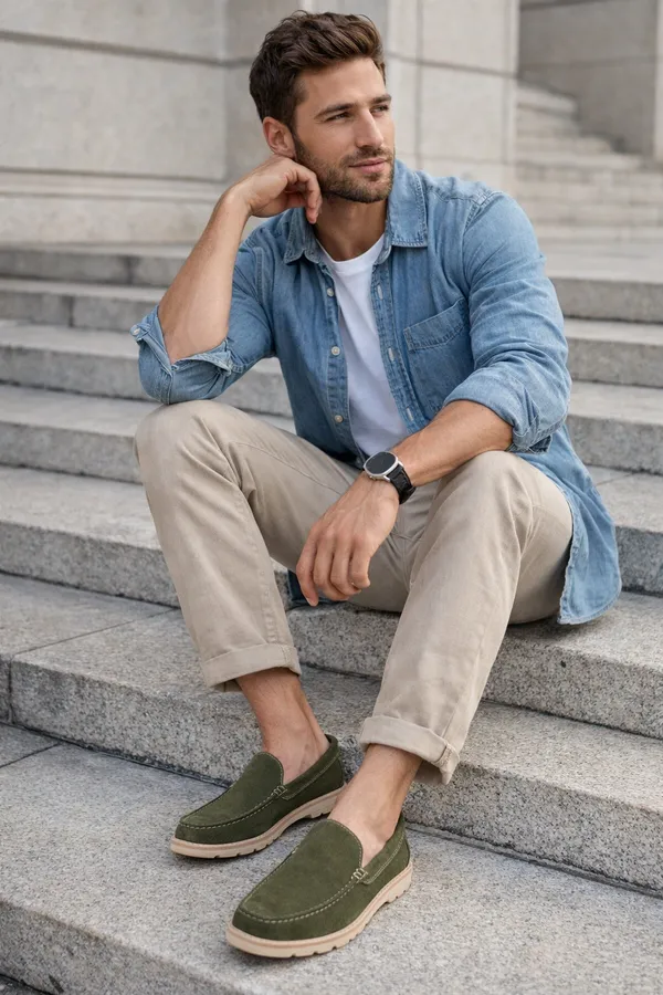Green_Genuine_Leather_Loafer_For_Men