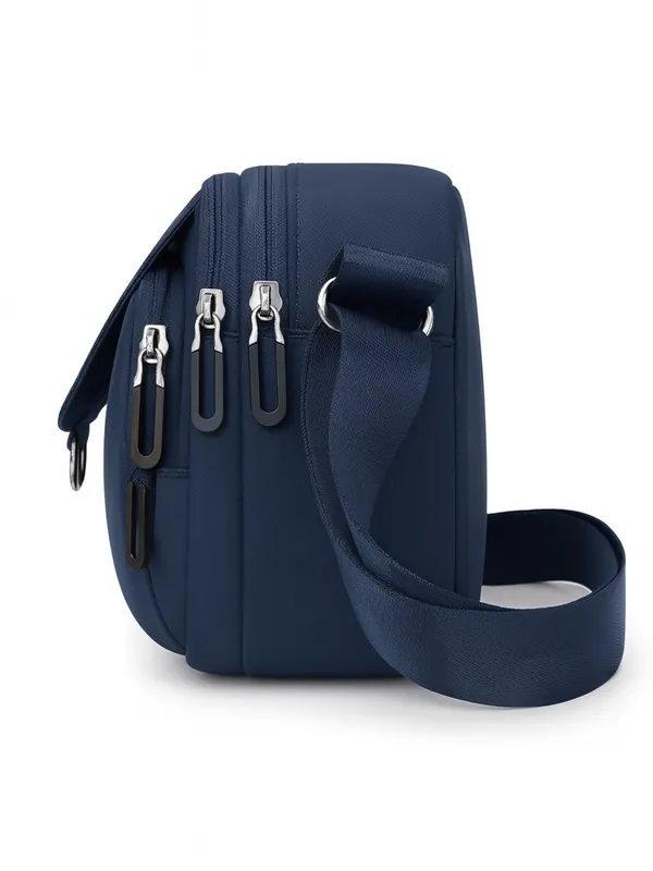 Navy_Blue_Multi_Pocket_Nylon_Crossbody_Bag_For_Women