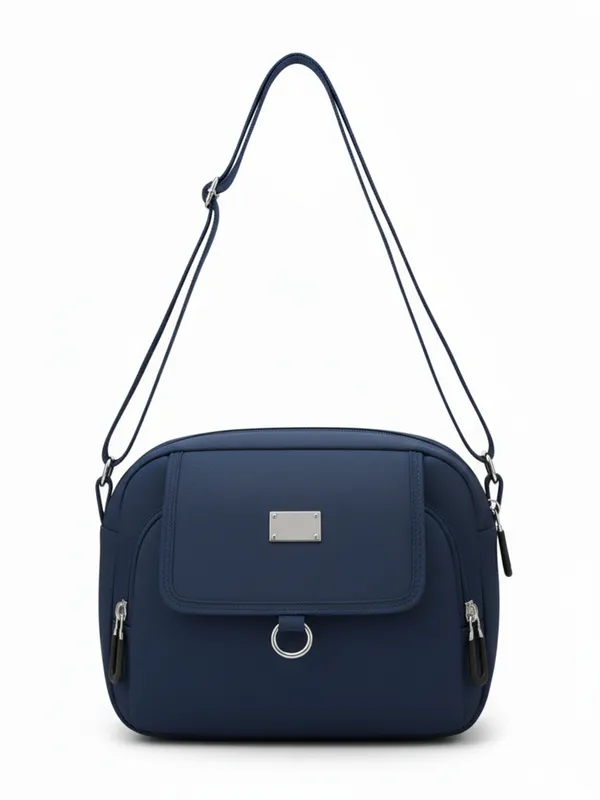 Navy_Blue_Multi_Pocket_Nylon_Crossbody_Bag_For_Women