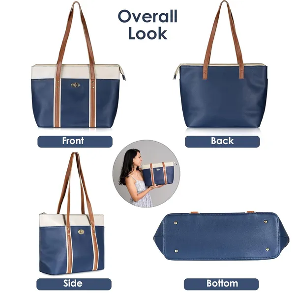 Dark_Blue_Light_Weight_Faux_Leather_Tote_Bag_For_Women