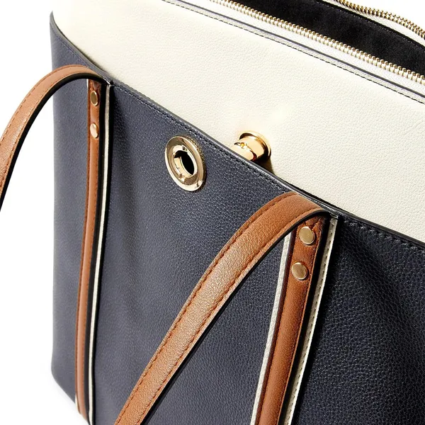 Dark_Blue_Light_Weight_Faux_Leather_Tote_Bag_For_Women