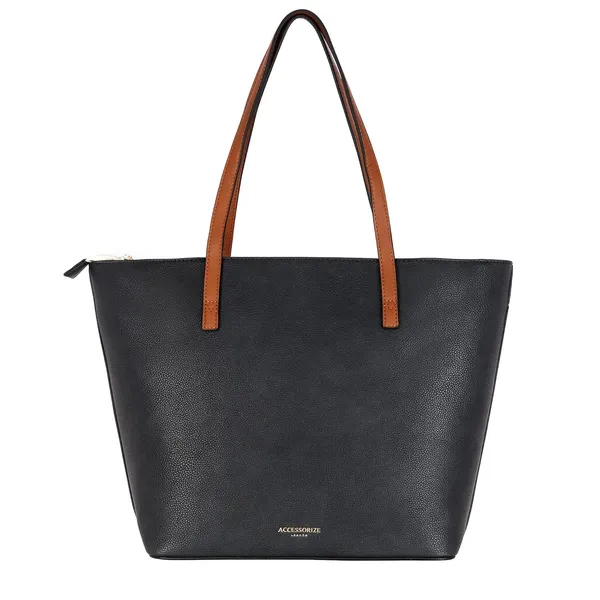Dark_Blue_Light_Weight_Faux_Leather_Tote_Bag_For_Women
