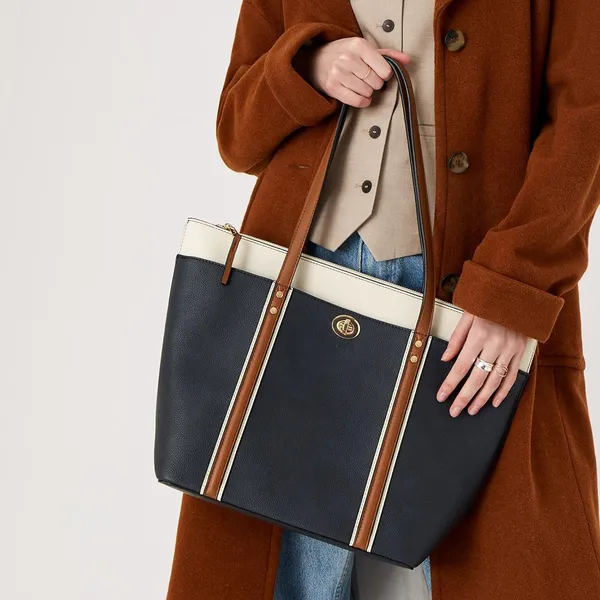 Dark_Blue_Light_Weight_Faux_Leather_Tote_Bag_For_Women