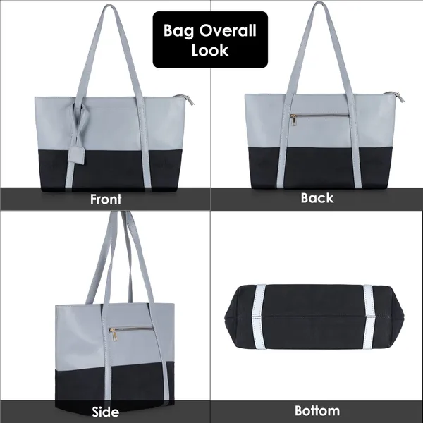 Light_Blue_Light_Weight_Faux_Leather_Tote_Bag_For_Women