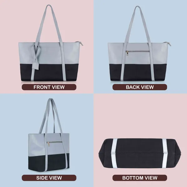 Light_Blue_Light_Weight_Faux_Leather_Tote_Bag_For_Women