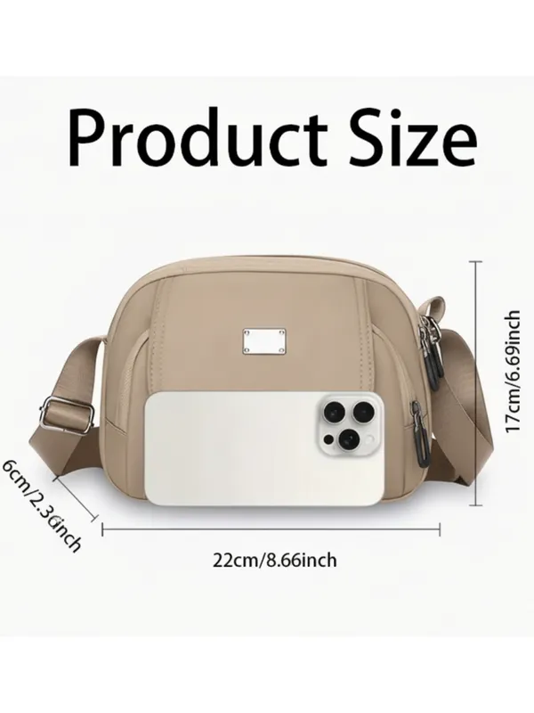 Beige_Multi_Pocket_Nylon_Crossbody_Bag_For_Women
