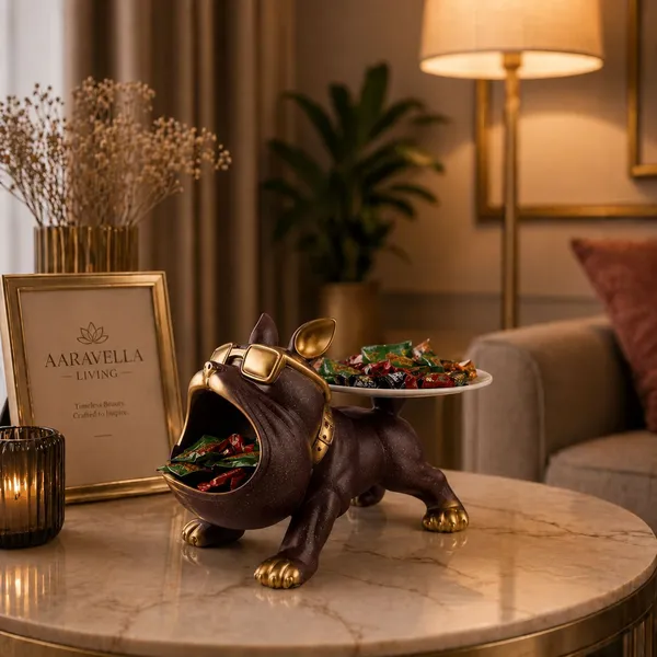 Black_And_Gold_Decorative_Baron_Butler_Dog_Serving_Bowl_With_Accents_Resin_Home_Decor_Organizer