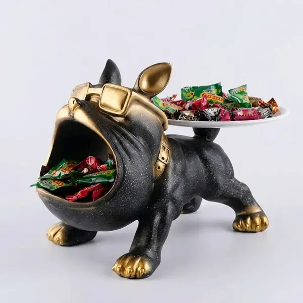 Black_And_Gold_Decorative_Baron_Butler_Dog_Serving_Bowl_With_Accents_Resin_Home_Decor_Organizer