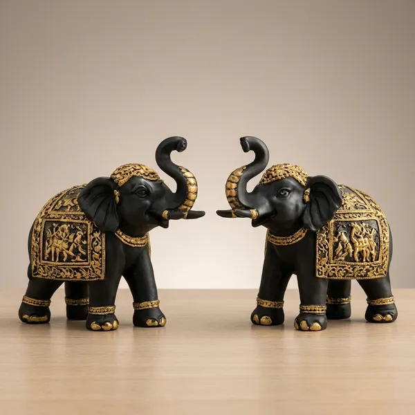 Black_And_Gold_Royal_Tuskers_Decorative_Elephant_Figurine_Set_Of_2