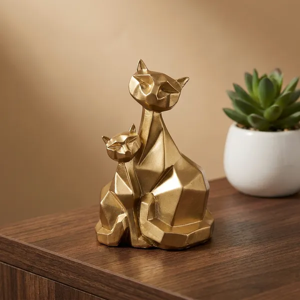 Gold_Royal_Feline_Geometric_Cat_Figurine_Showpiece_Modern_Home_Decor_Sculpture