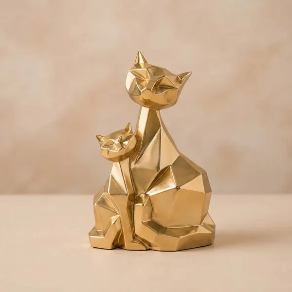 Gold_Royal_Feline_Geometric_Cat_Figurine_Showpiece_Modern_Home_Decor_Sculpture