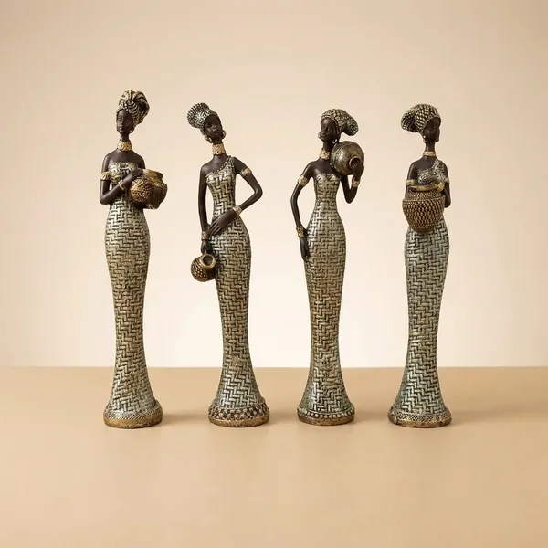 Golden_Sisters_Decorative_African_Women_Figurine_Set_Of_4