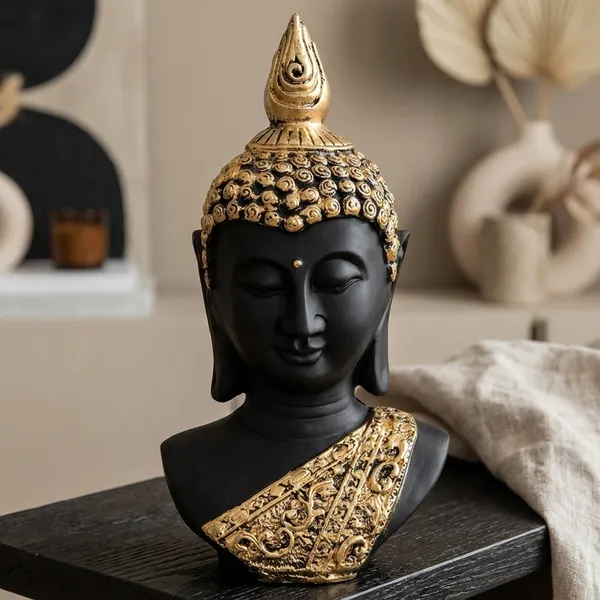 Black_And_Gold_Decorative_Buddha_Eternal_Clam_Statue