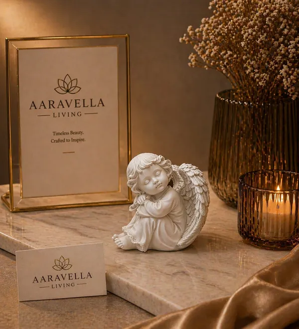 White_Decorative_Celestial_Dream_Figurine_Sitting_Cherub_Statue_With_Wings