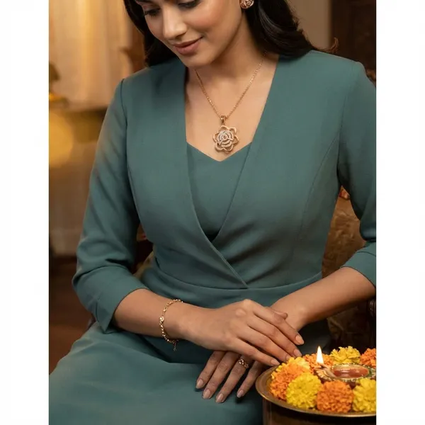 Green_Satin_Premium_&_Fancy_Design_Dress_For_Women