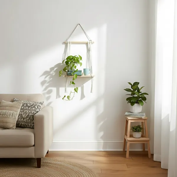 Beige_And_White_2-Tier_Wooden_Hanging_Wall_Shelf_With_Macram�_Rope