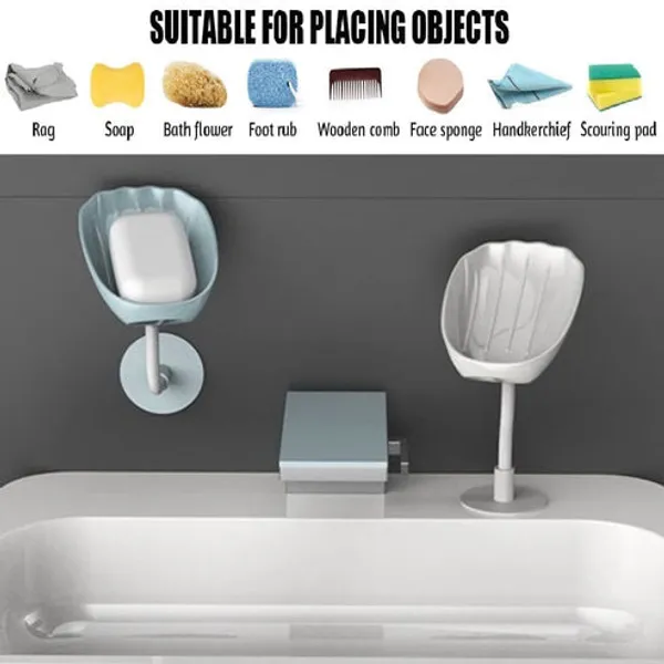 Green_Wallmounted_Rotatable_Soap_Dish_Holder_With_Drainage