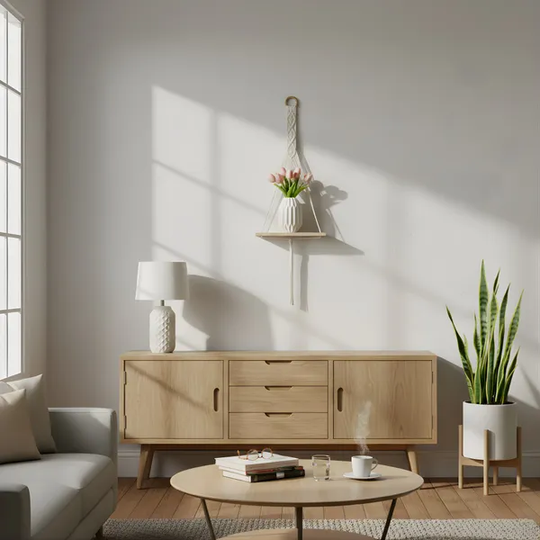 Multicolor_Macram�_Hanging_Wall_Shelf_With_Wooden_Platform