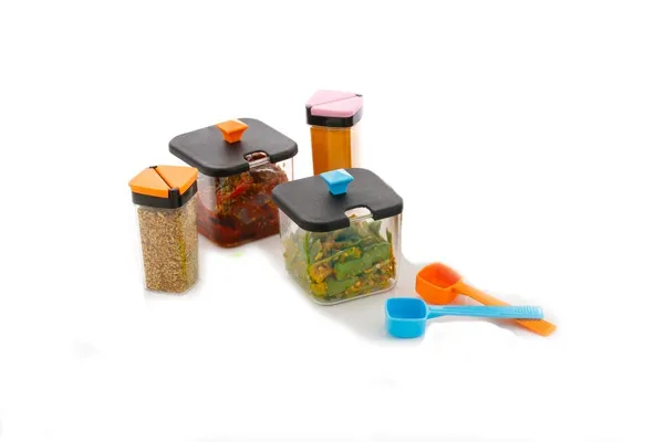 Black_Multipurpose_Airtight_Food_Storage_Container_Set_With_Measuring_Spoons