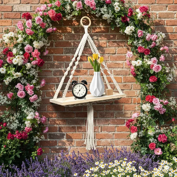 Cream_Macrame_Hanging_Shelf_With_Wooden_Board