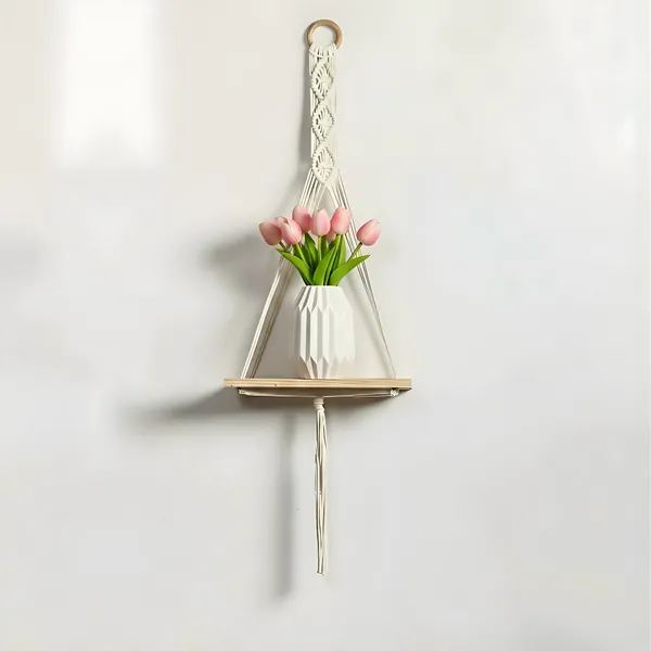Multicolor_Macram�_Hanging_Wall_Shelf_With_Wooden_Platform