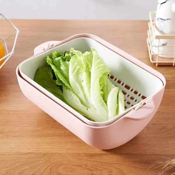 Pink_Collapsible_Doublelayer_Drain_Basket_With_Lid_Kitchen_Vegetable_Washing_And_Storage_Basket